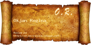 Okjan Regina névjegykártya